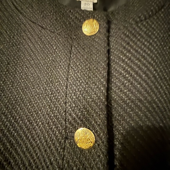 J. Crew Black Textured Lady Jacket with Gold Accents - Picture 5 of 9